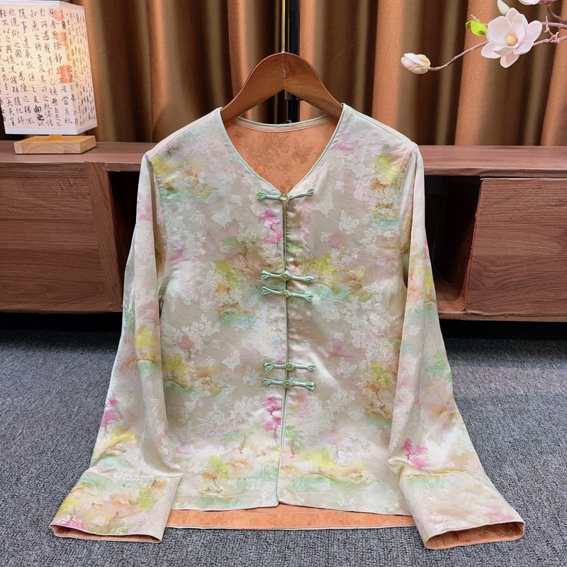『雨蝶亭台』双面双穿新中式国风薄荷绿开衫2025新款高级感刺绣外套