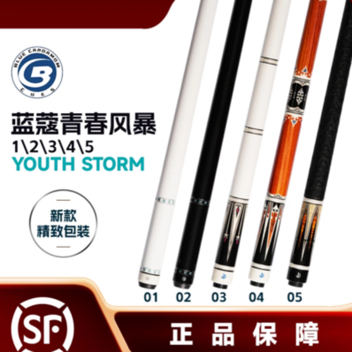 蓝蔻青春风暴中式八球九球职业打感大头杆