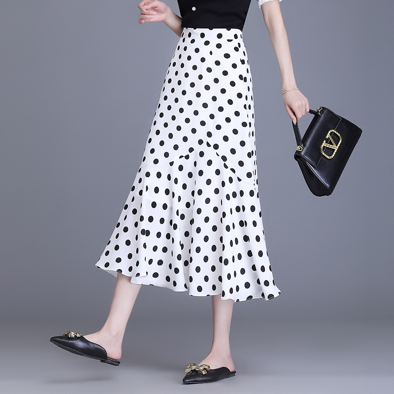 5869半身裙女夏季新款裙子女a字女垂感印花高腰长裙高级感伞裙