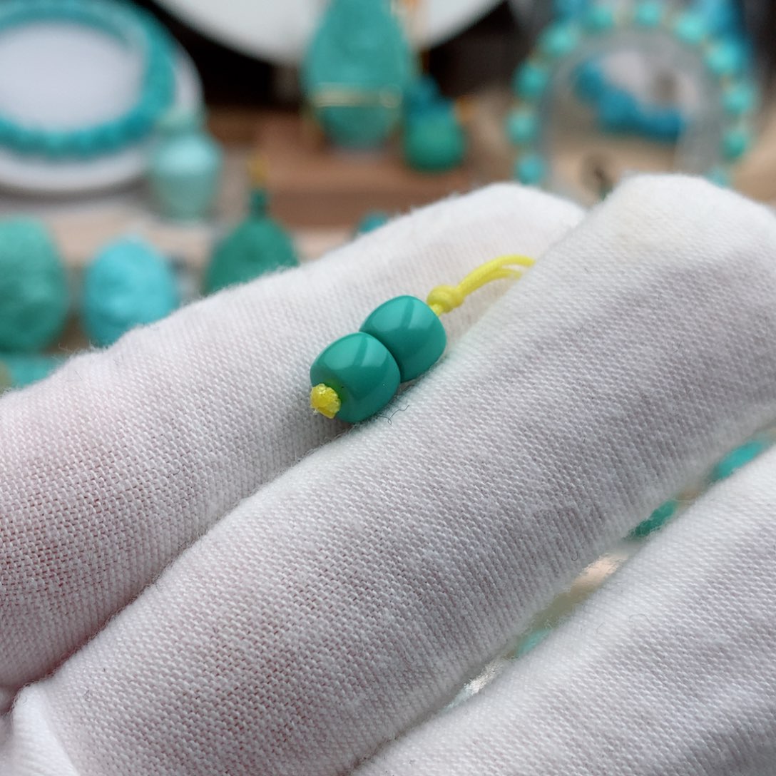 绿松石珠宝奇石未镶嵌6.5mm