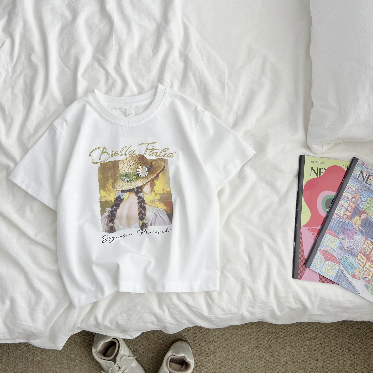 【现货】2025夏季新款女童装中大童儿童洋气长袖T恤KKYXW55196