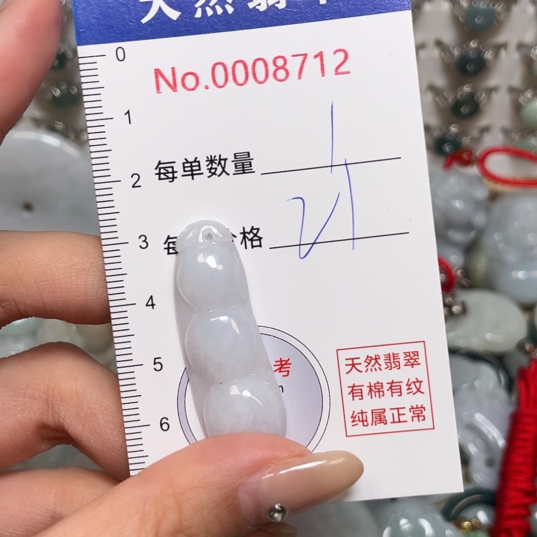 翡翠未镶嵌颈饰豆子