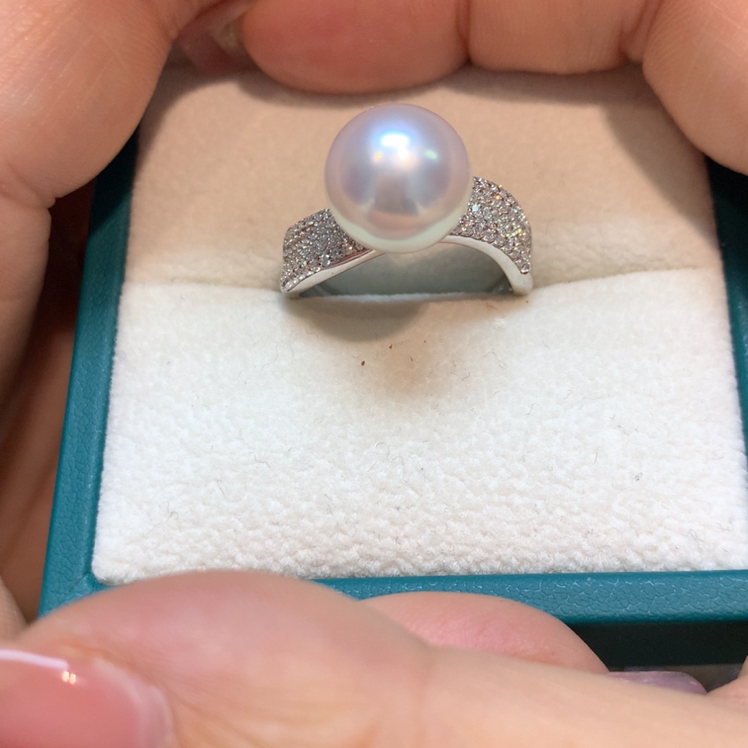 海水珍珠戒指银S925镶嵌
