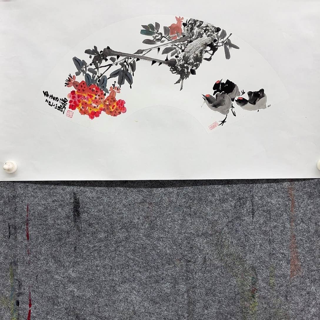 国画艺术家真人手绘