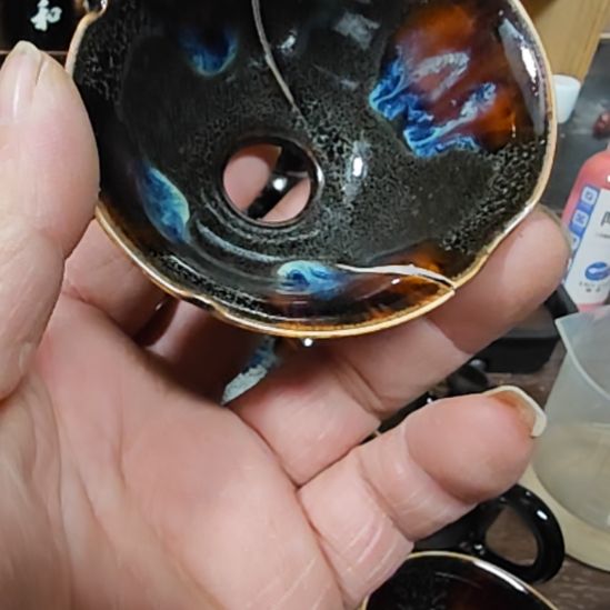 单***天然老黑釉斗笠盏盏