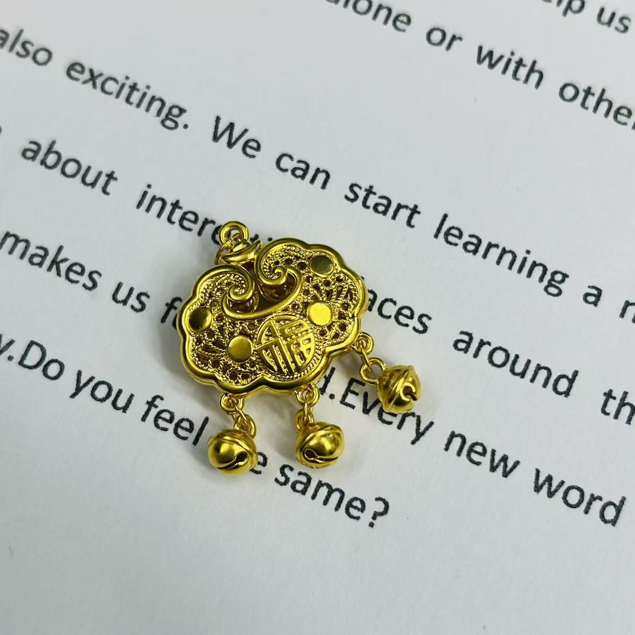 足金999金福锁黄金首饰配件DP2801-01470