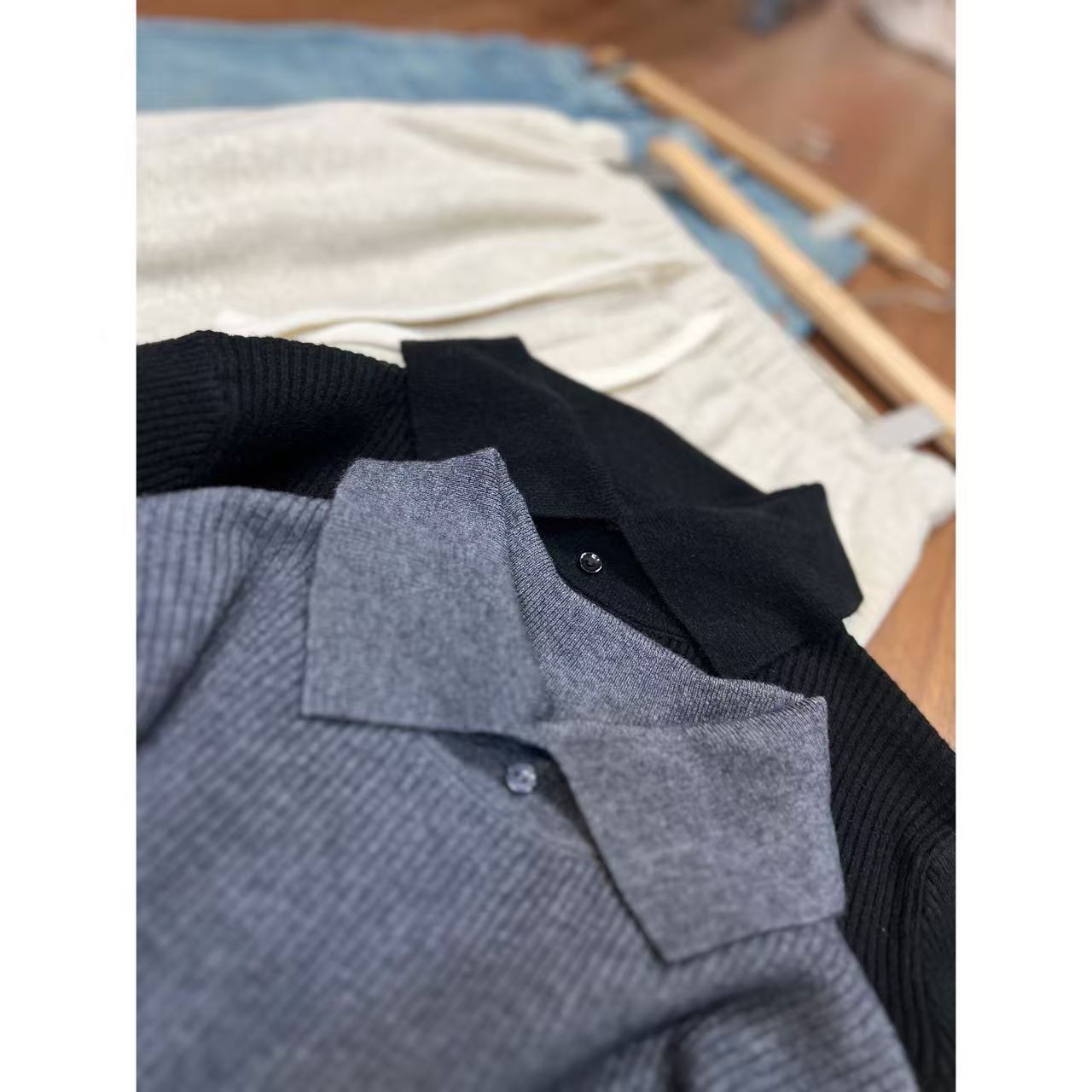 秋冬季翻领洋派百搭高级感毛针织衫-M3834