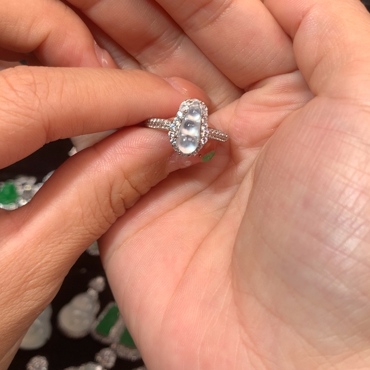 小***生翡翠银S925镶嵌戒指戒指