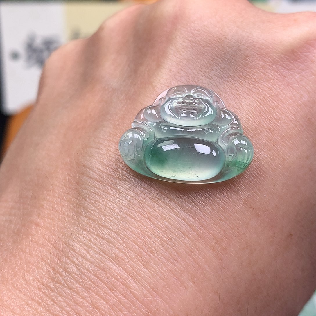 翡翠裸石缅甸天然A货翡翠冰种佛公