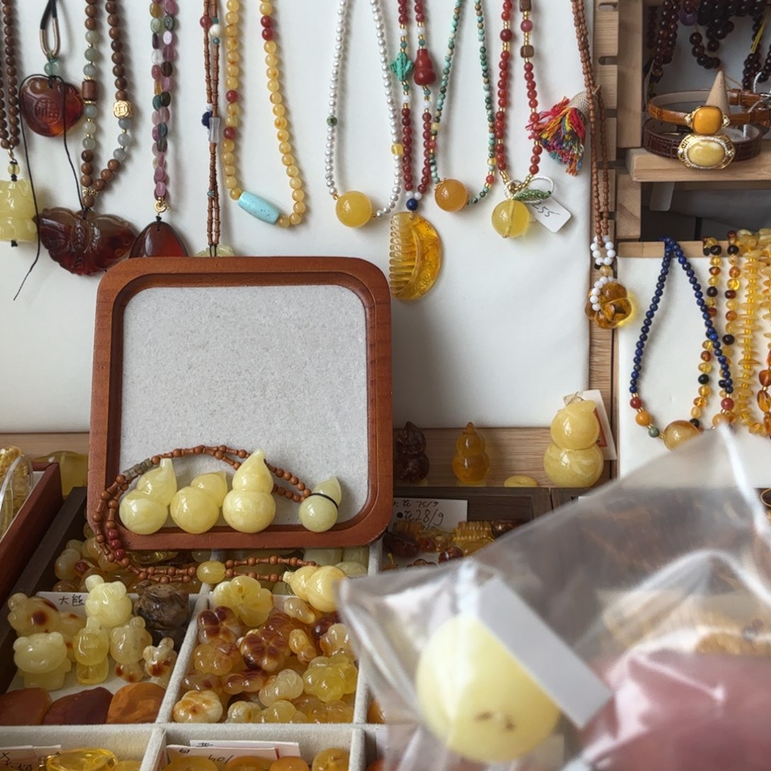 到***了琥珀未镶嵌颈饰卡12单珠