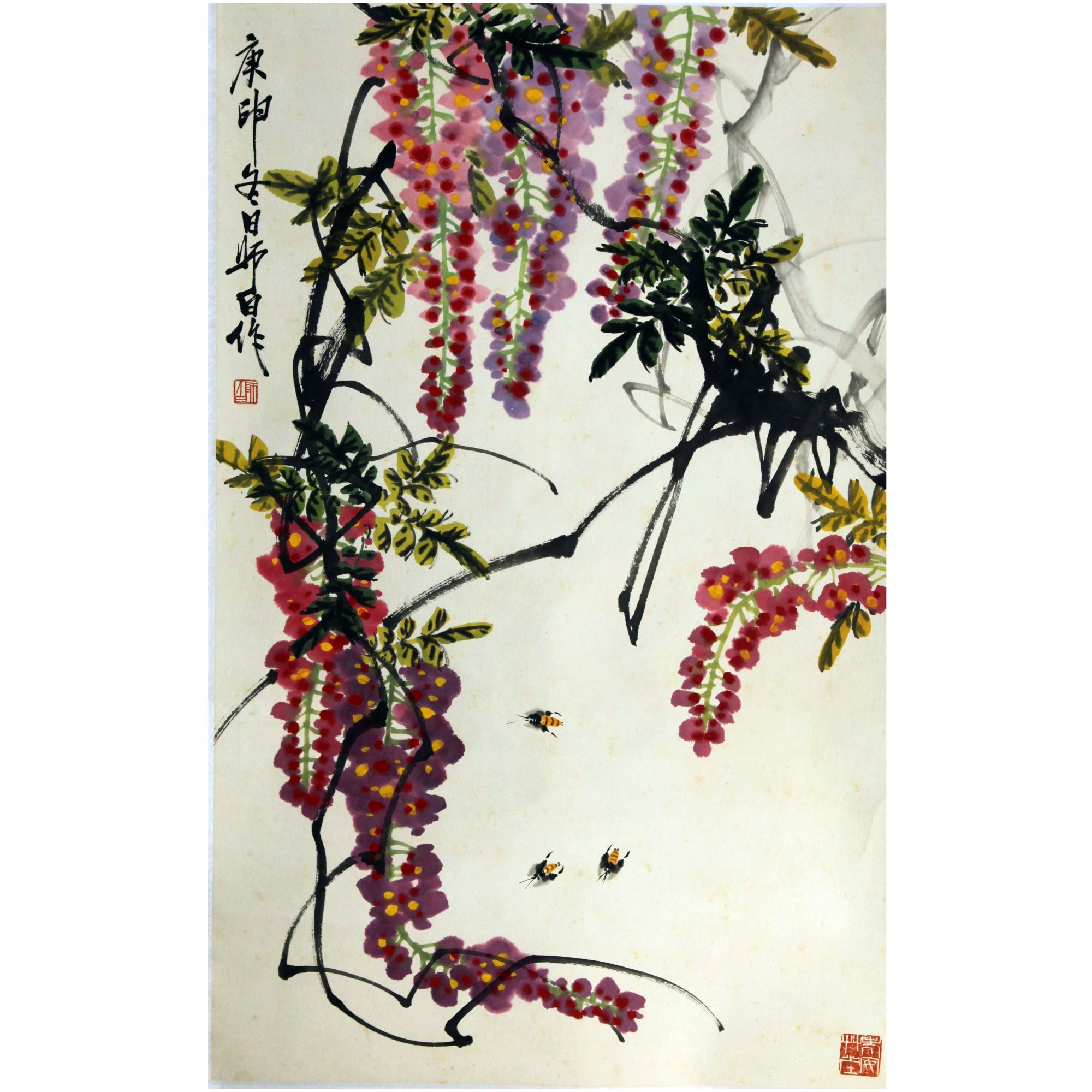 LSB  紫藤蜜蜂  94X60  纸本立轴