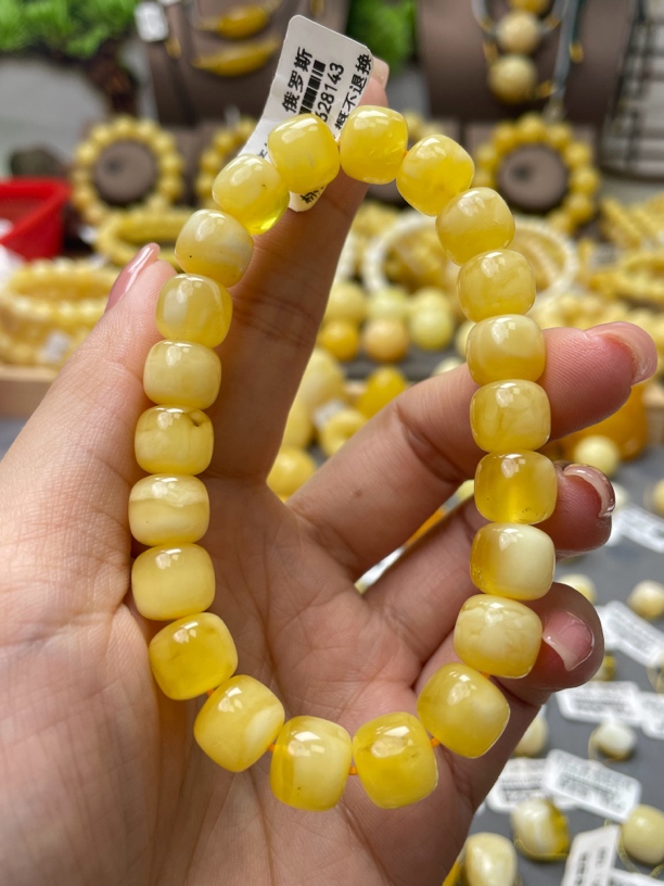 天然原矿琥珀蜜蜡手串尺寸10mm微瑕