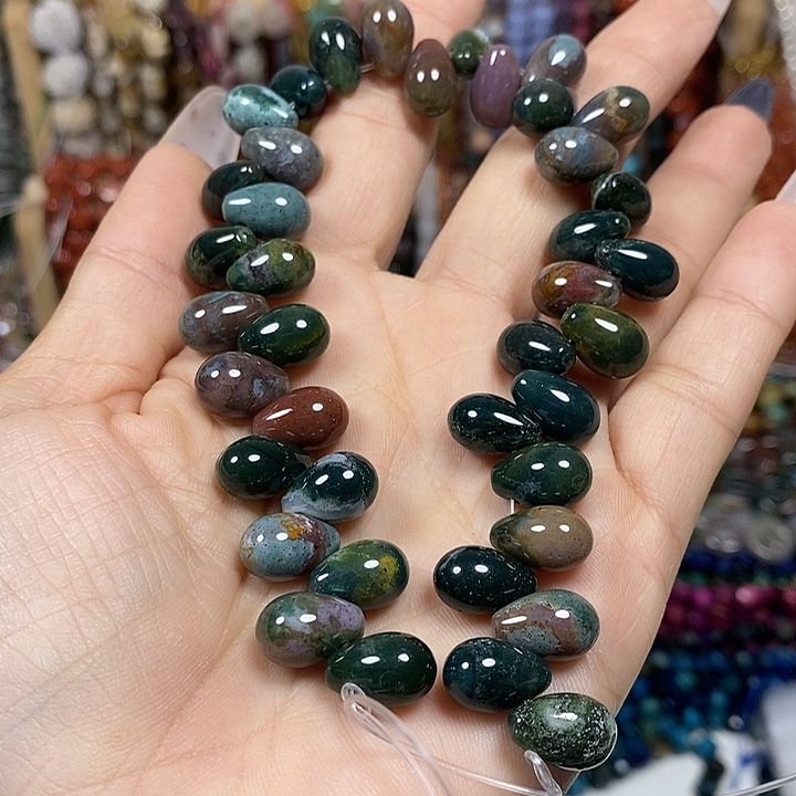玛瑙/玉髓未镶嵌珠宝半成品天然玛瑙水滴卡8*12mm