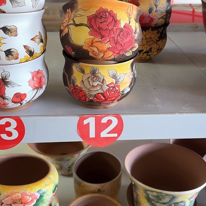 半***半紫砂花盆景德镇陶瓷