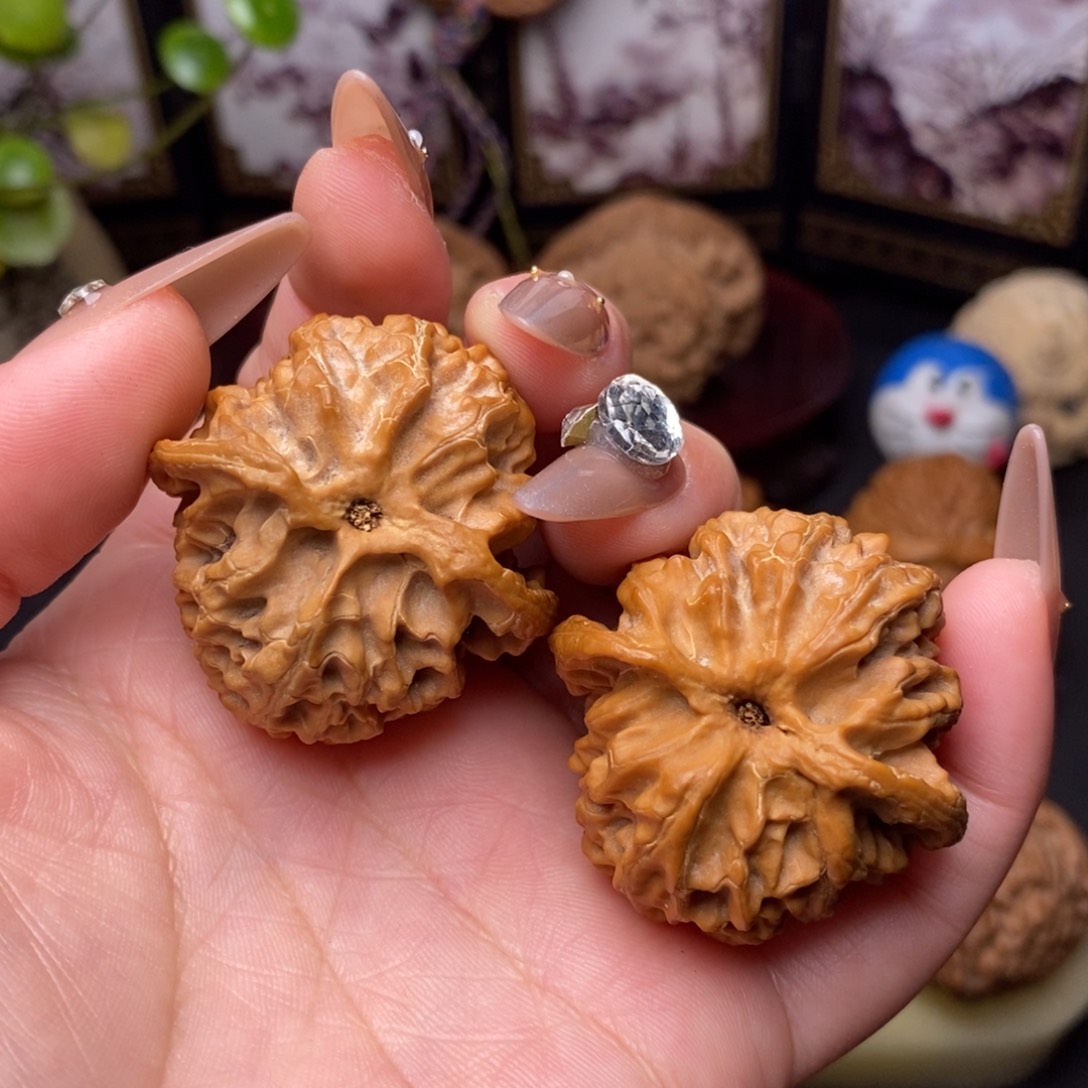 文玩核桃把件原桩苹果园37.5