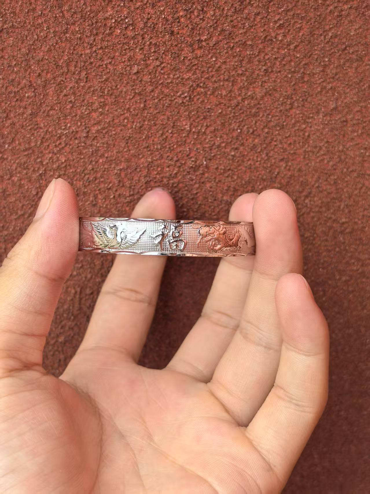 足银手镯 388精工福福手镯