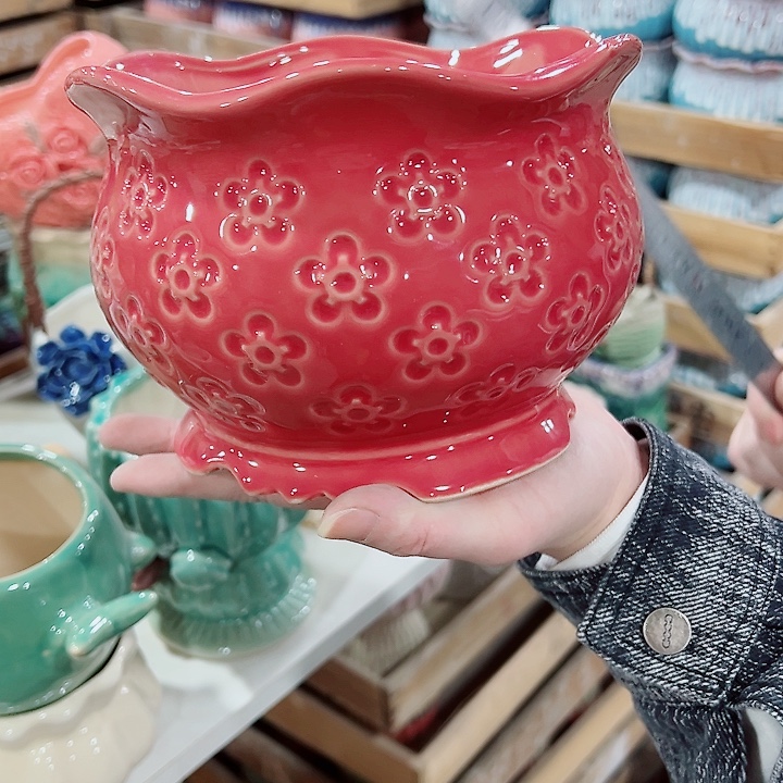 有孔，凑单福利满10元发货陶瓷多肉花盆！