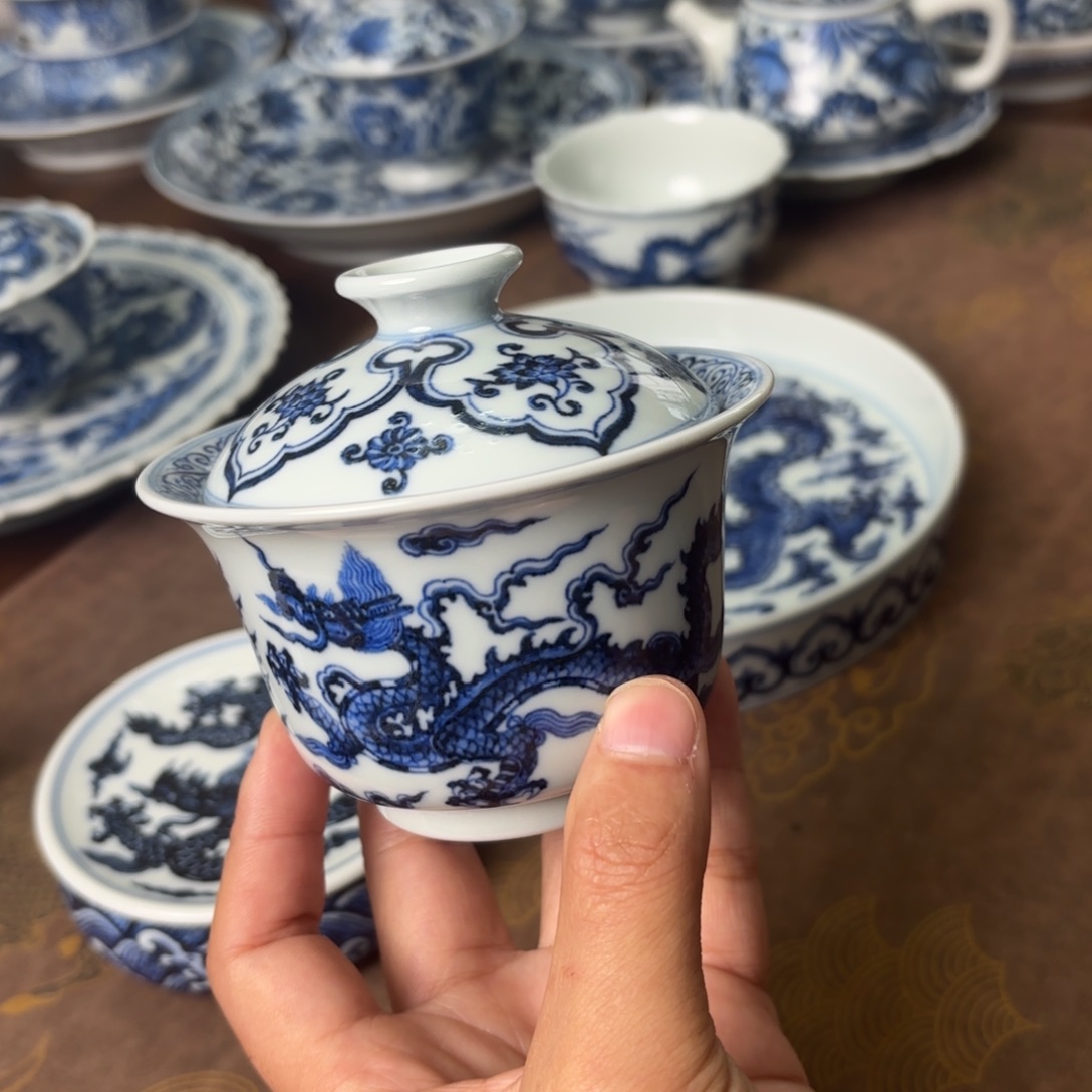 摆件陶景德镇手绘茶器