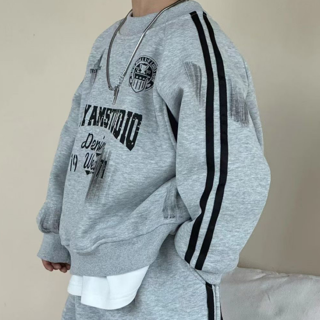 卡卡童品，159-199韩版卫衣套装冬季厚款女男休闲风套头风格