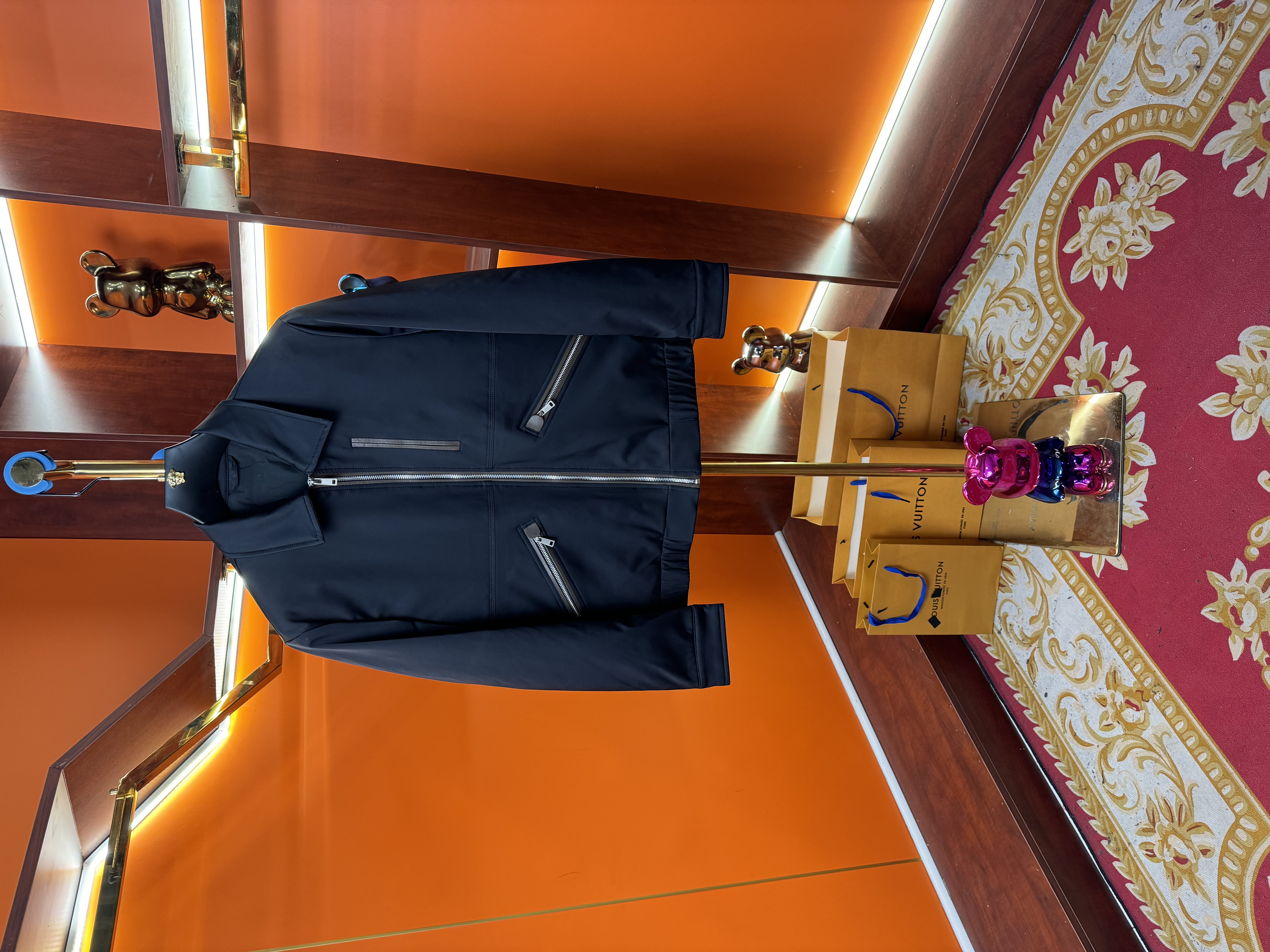 J+25年秋冬新款男士轻奢棉服时尚百搭设计师翻领简约商务休闲夹克