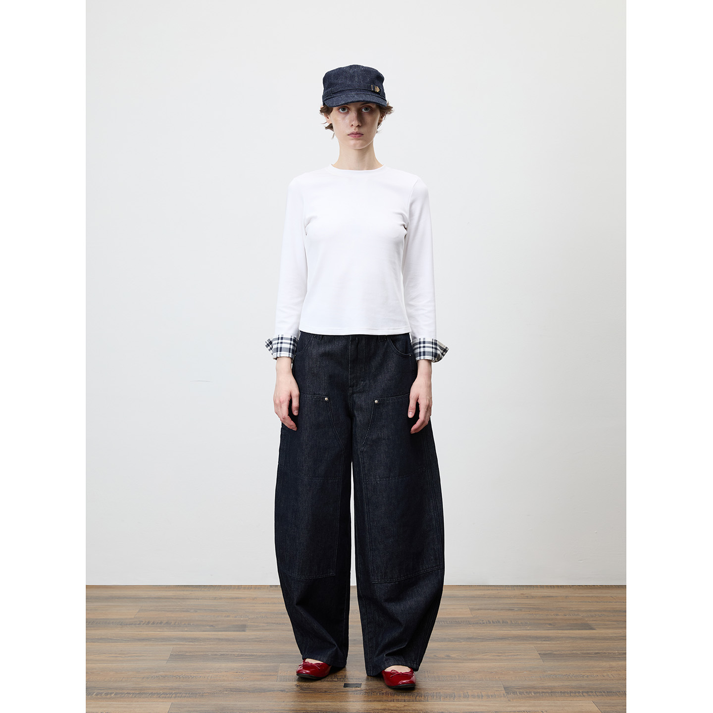 COMMAND N原色弧形工装廓形牛仔伐木长裤