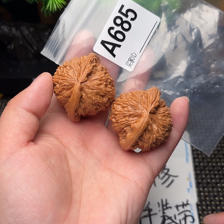 桃核把件核桃白狮子43