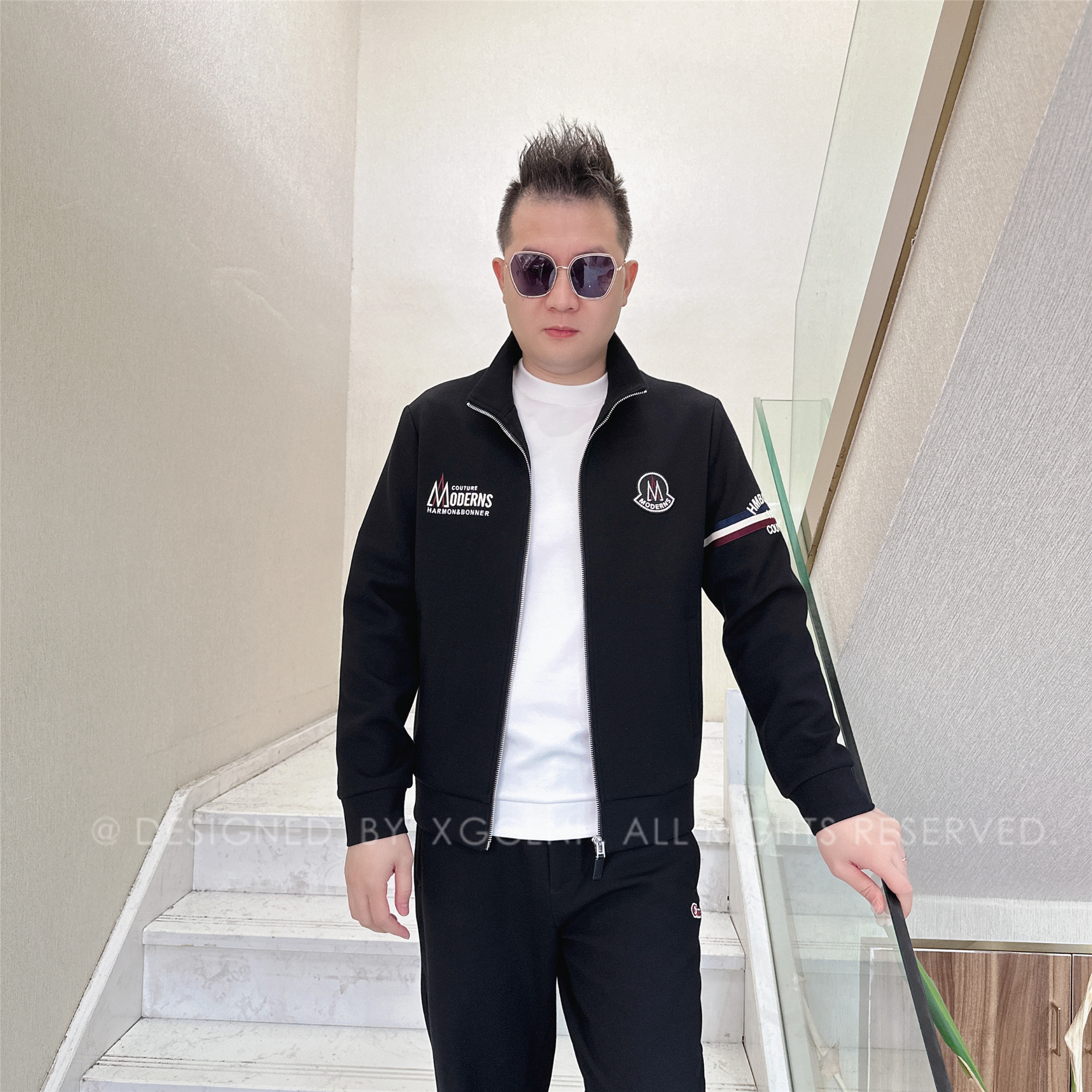 秋冬款OD左右两个山形M字轻奢高端男士时尚休闲外套男装夹克外衣