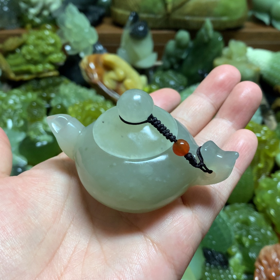 未镶嵌岫玉手把手把
