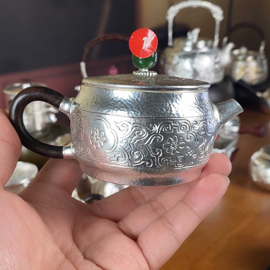 一***植手工制作茶壶银衣壶