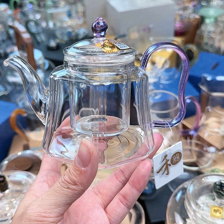 禾器浅紫色锦瑞壶