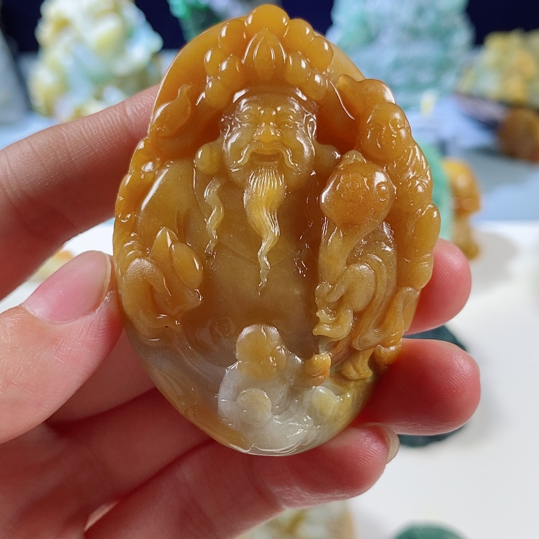 未镶嵌定制翡翠天然a货翡翠红翡文财神