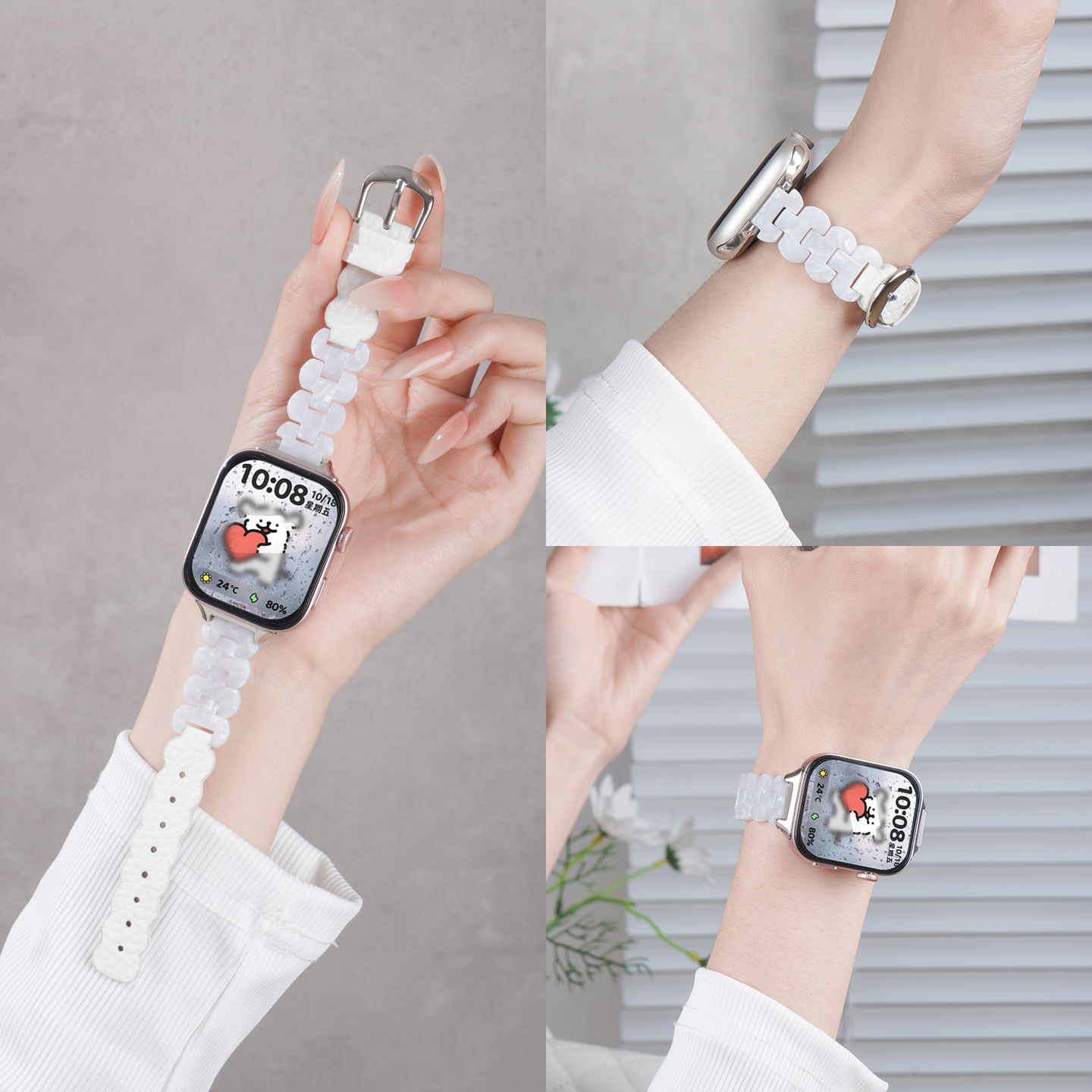 适用华为watchfit4 pro手表带fit3/2手环树脂真皮腕带运动智能女