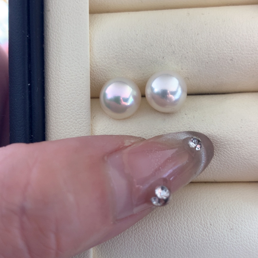 海水珍珠耳饰银S925镶嵌