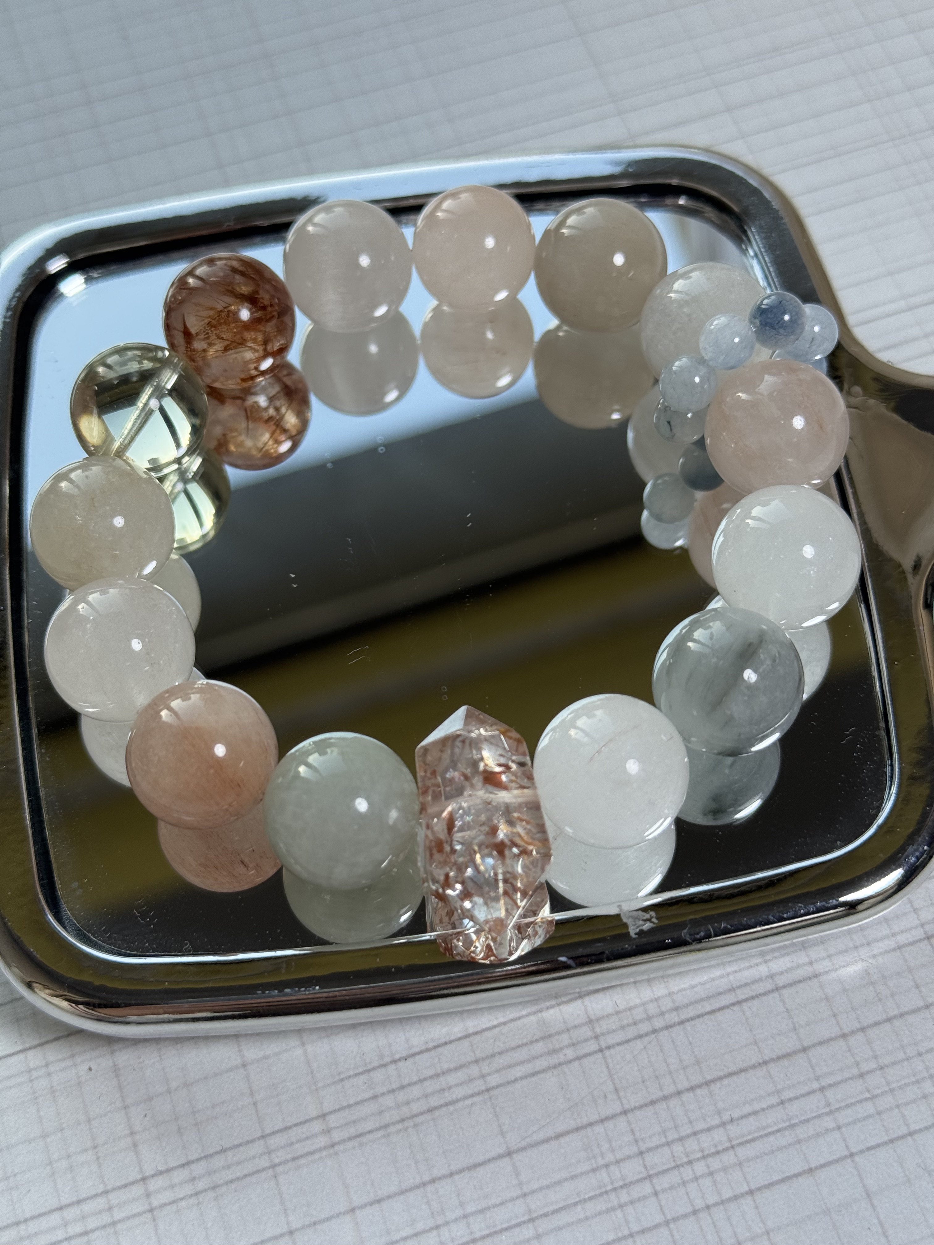 A435 天然原创彩兔毛手链14mm+多样性发一