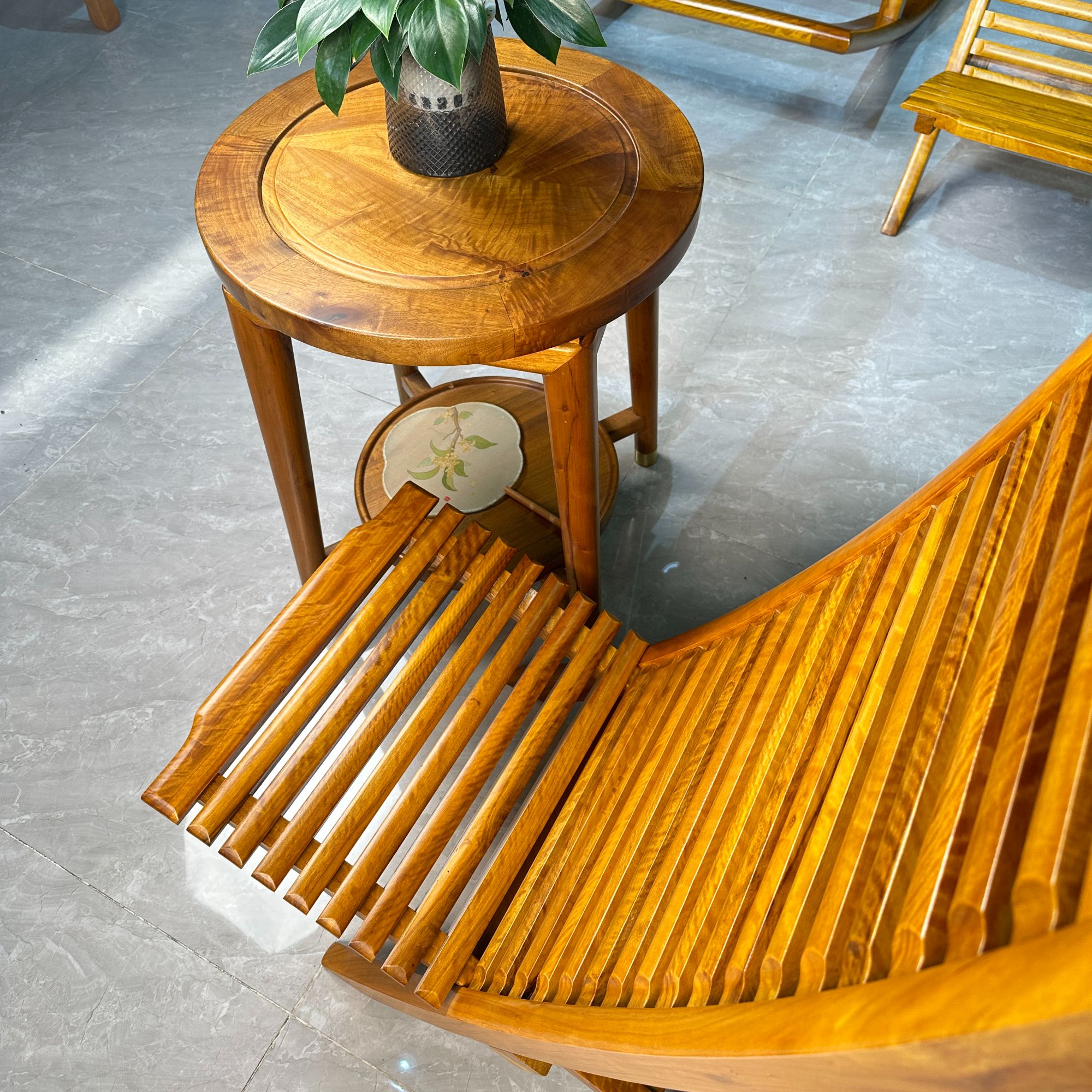 楠木椅子阳台茶桌椅靠背椅家用休闲户外可折叠餐椅民宿钓鱼实木椅