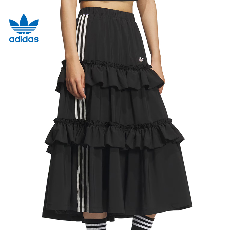 adidas阿迪达斯【环*】三叶草女子运动休闲半身裙裙子KQ6505