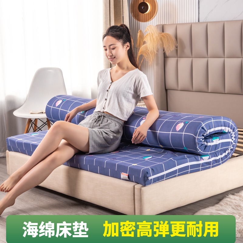 定制100D高密度海绵床垫榻榻米家用卧室可拆折叠偏硬单人学生宿舍