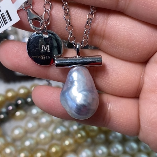 海水珍珠颈饰银S925镶嵌15.5✖️20.8