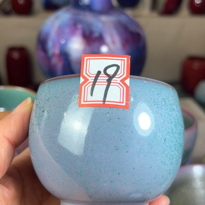 大***鱼瓷片钧瓷手工艺品杯子