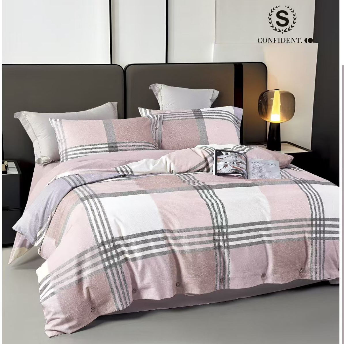 追梦家纺纯棉定制-纯棉加厚磨毛系列-漫格-（AB）舒适床品