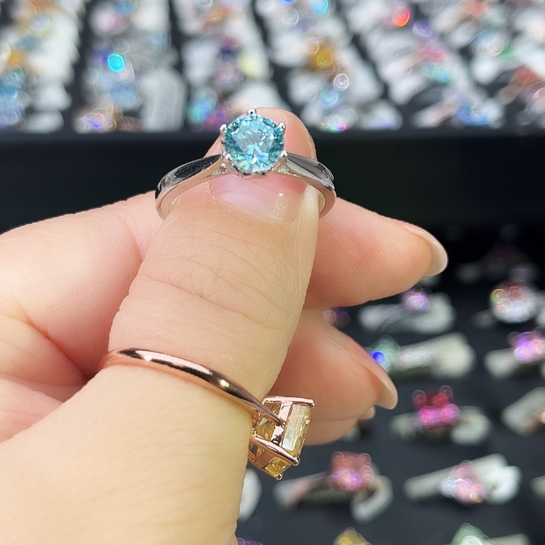 莫桑石非金属SH花苞六爪一卡-17（换深黄玫瑰切）