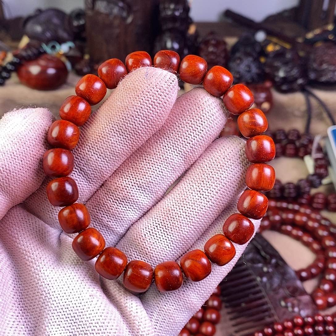 小叶紫檀手串/手链嚯无胶无蜡9老型