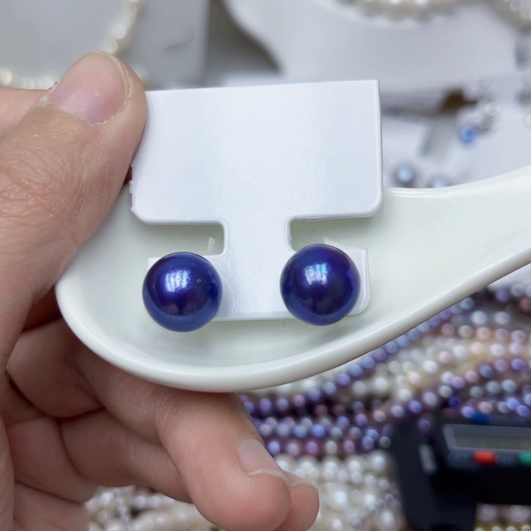 淡水珍珠耳饰银S925镶嵌