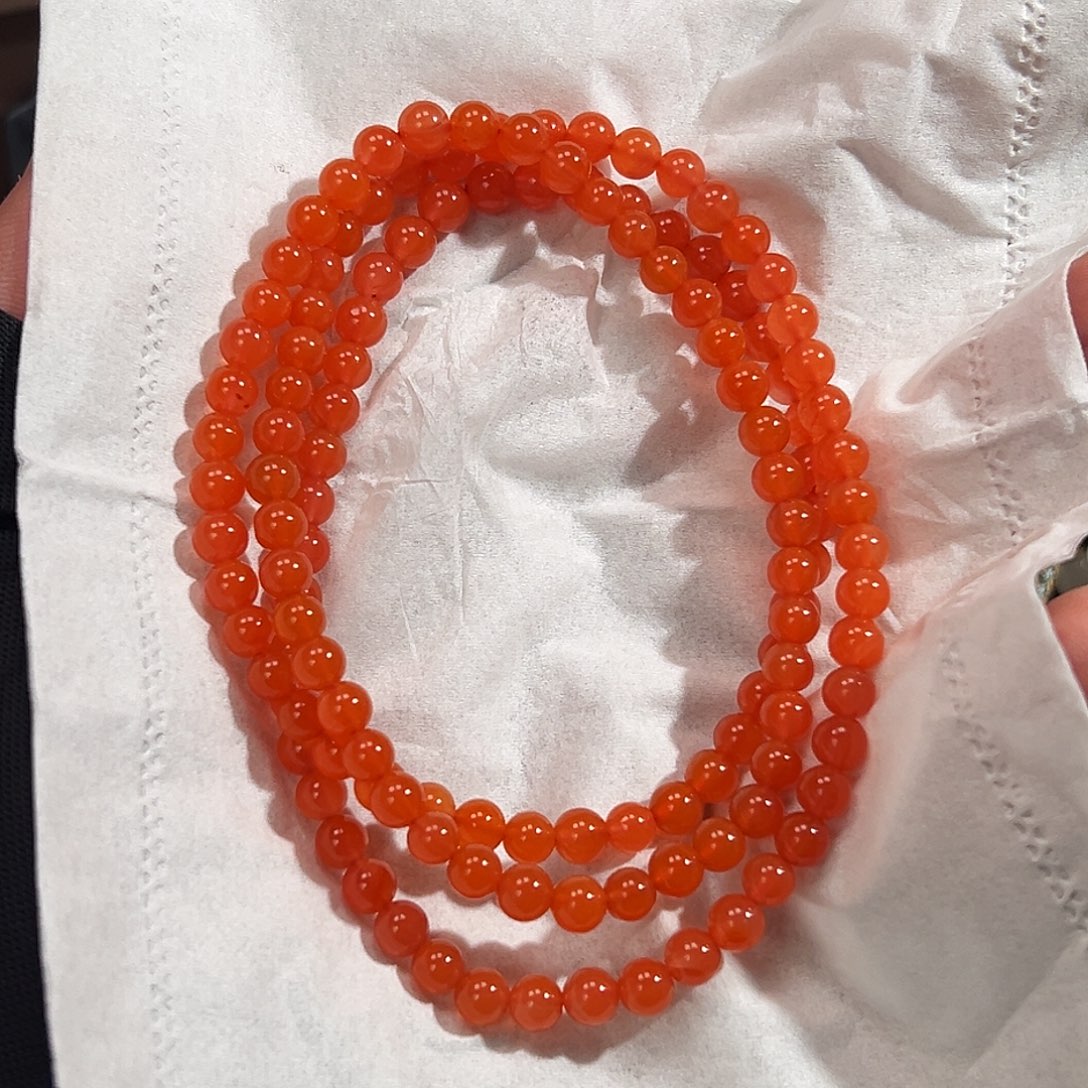 南红玛瑙项链未镶嵌6mm保山冰底南红
