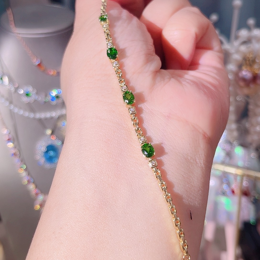 透辉石手链银S925镶嵌