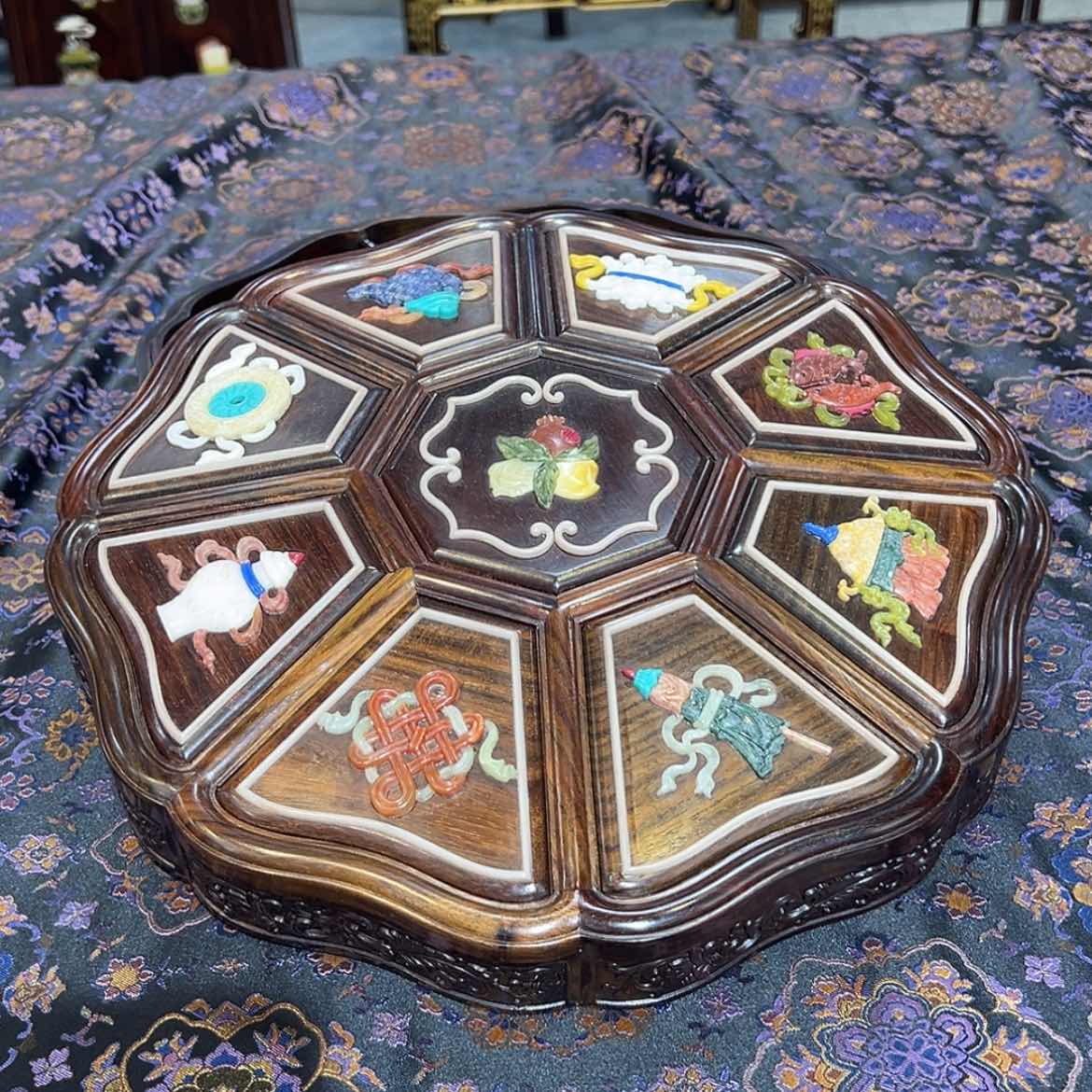 【闪购商品】红酸枝木类成套家具果盒