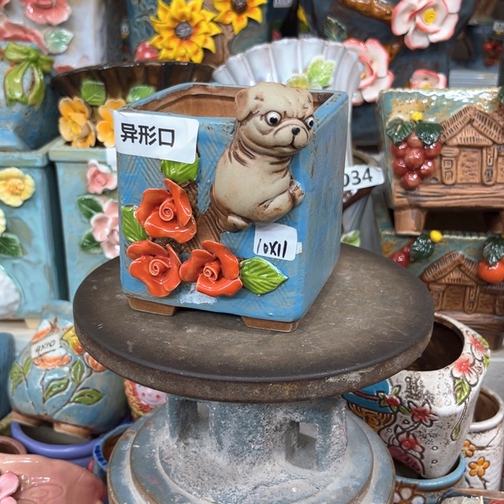 紫砂花盆粗陶材质多肉花盆