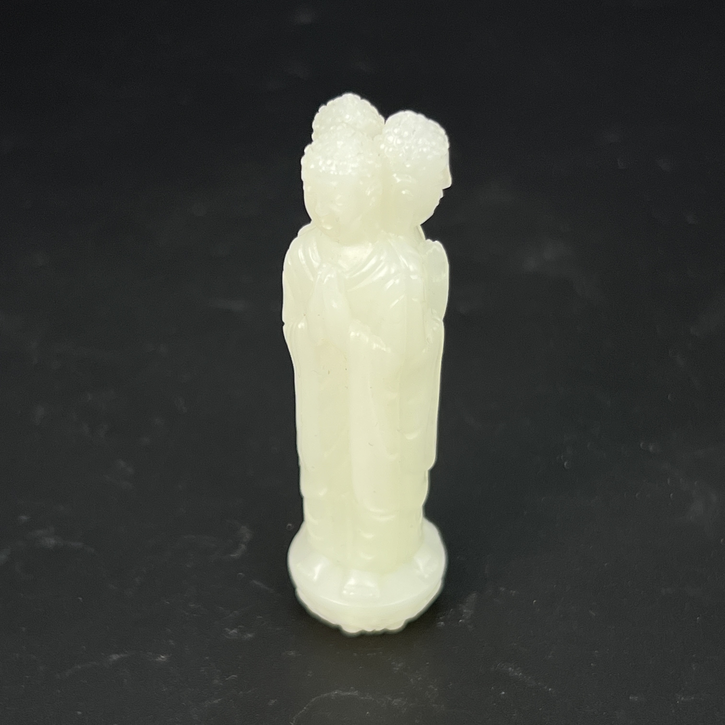 民国和田玉三世佛/ DL516669/ 古玩/收藏/德州文物