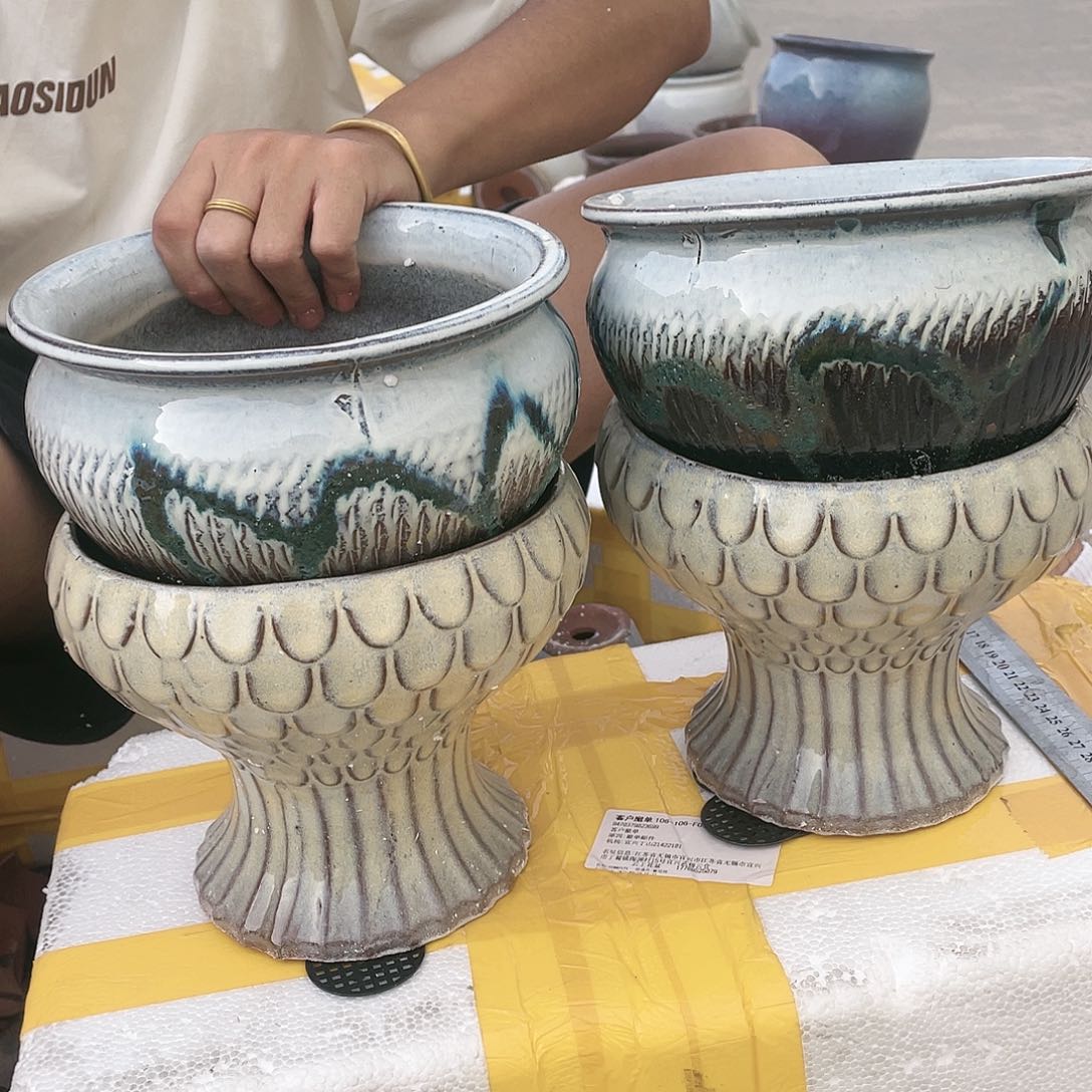 宜兴紫砂粗陶花盆