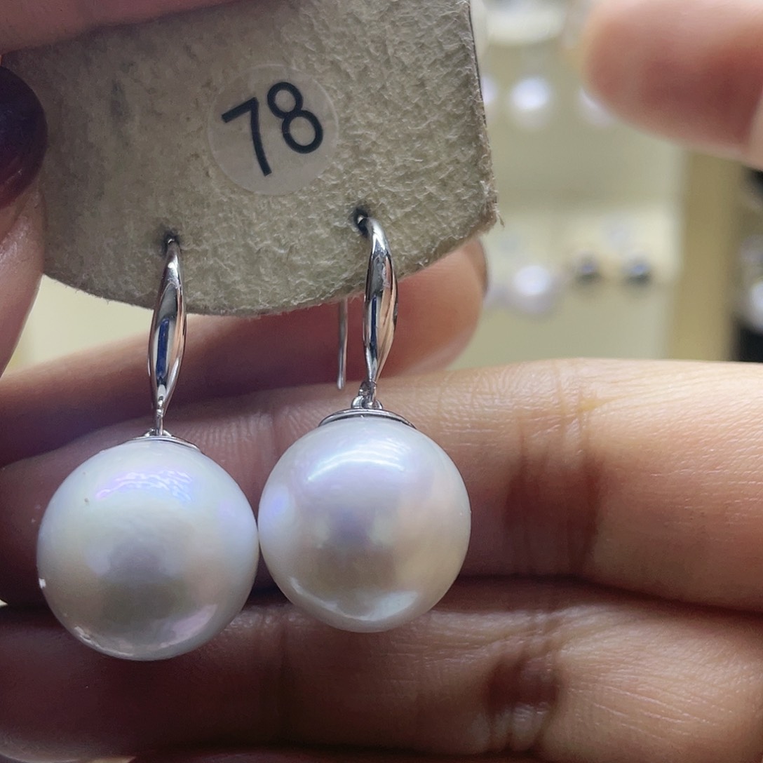 淡水珍珠耳饰银S925镶嵌